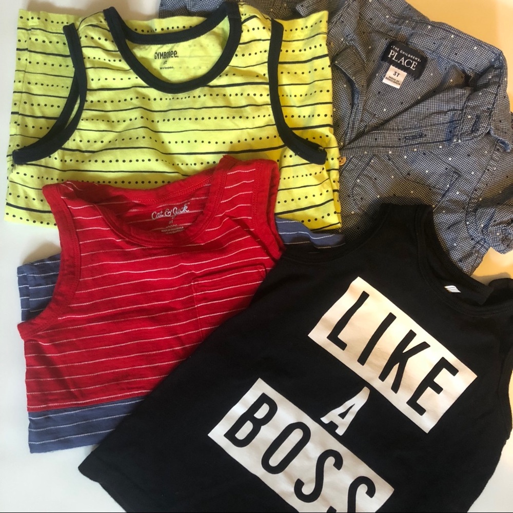 Toddler Boys Summer Top Lot Shirts Tanks 3T